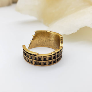 Roman Colosseum Ring - Antiqued Gold