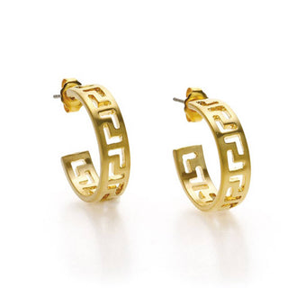 Classical Meander Link Earrings - Ancient Greece Inspired