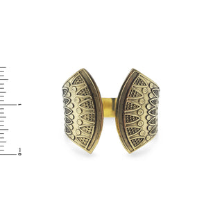 Wide Lotus Bangle Brass - Adjustable