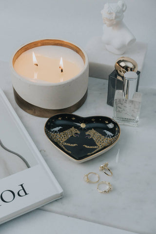 Leopard Horizon Ceramic Heart Dish