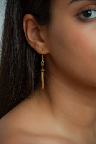 Roman Sword Earrings - Antiqued Gold