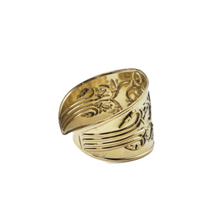Wide Egyptian Scarab Bangle Brass - Adjustable