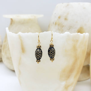 Klimt Inspired Gold Flecked Earrings