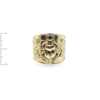 Wide Egyptian Scarab Bangle Brass - Adjustable