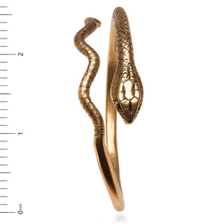 Egyptian Snake Cuff Bracelet - Adjustable: Antique Gold