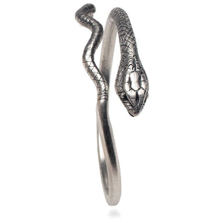 Egyptian Snake Cuff Bracelet - Adjustable: Antique Silver