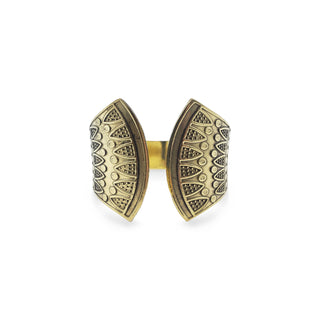 Wide Lotus Bangle Brass - Adjustable