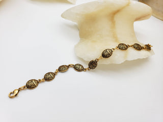 Egyptian Scarab Link Bracelet - 7.5"