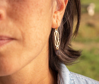 Herculean Knot Earrings with Iolite - Roman Inspired