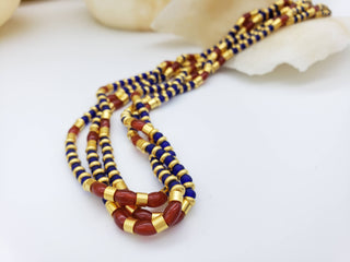 Thebes Triple Strand Necklace - Egyptian Inspired