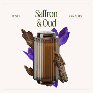 Scented Candle - Saffron & Oud - 19oz | La Jolie Muse