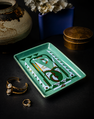 Deco Seahorse Ceramic Tray
