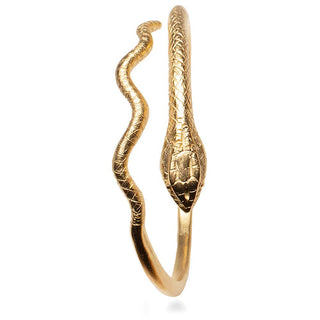 Egyptian Snake Cuff Bracelet - Adjustable: Antique Silver