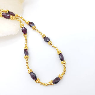 Gold and Garnet Necklace - 16"