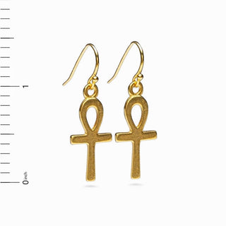 Egyptian Ankh Earrings - Gold Plated