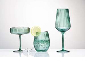 Gramercy Fluted Coupe Glass Spruce Everyday, Christmas: Spruce / Soda lime glass / Hand wash