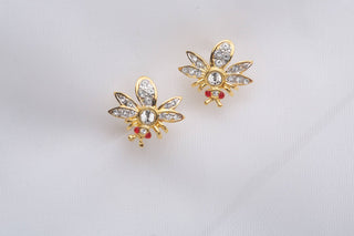 Jeweled Bee Post Earrings