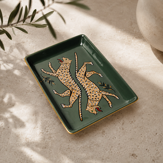 Duo Leopard Ceramic Tray