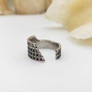 Roman Colosseum Ring - Antiqued Silver