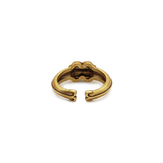 Tudor Eworth Four Leaf Ring with Carnelian - Gold Finish