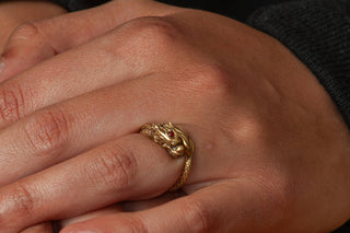 Dragon Ring - Antiqued Gold Finish - Adjustable