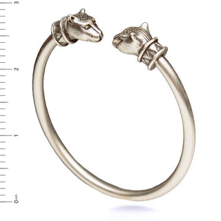 Egyptian Cat Cuff Bracelet - Silver Finish - Bastet Goddess