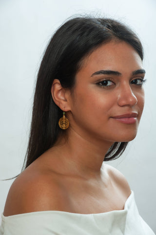 Shou Symbol with Jade Earrings - Ancient Chinese Inspired