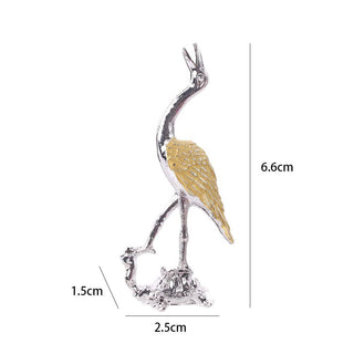 Phoenix Crane Incense Holder – Mini Golden Decor, 2.6''