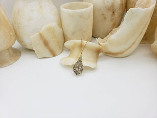 Calligraphy Leaf Pendant - Islamic Art Inspired