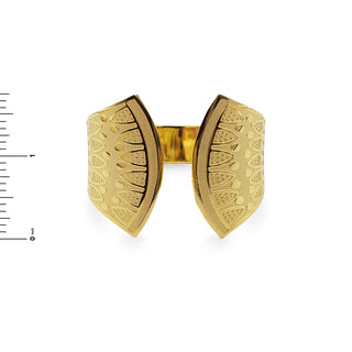 Wide Lotus Bangle Gold Plated Brass - Adjustable