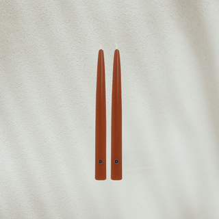 12" Classic Taper Candles, Amber - Set of 2