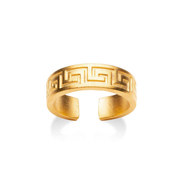 Classical Meander Ring - Bright Gold - Adjustable