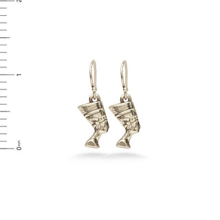 Egyptian Nefertiti Earrings - Antiqued Silver
