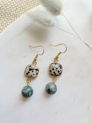 The Misty Earring - Small Beaded Gemstone Drop Earrings