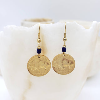 Buffalo Nickel Drop Earrings