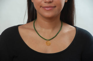 Shou Symbol Necklace with Jade - Ancient Chinese Inspired