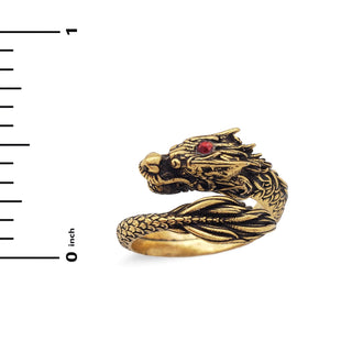 Dragon Ring - Antiqued Gold Finish - Adjustable