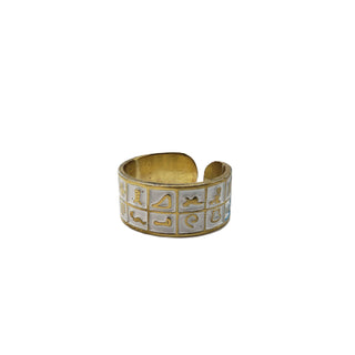 Hieroglyphic Symbol Ring Band Colorful - Adjustable