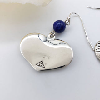 Aoi Leaf Earrings - Sterling Silver with Lapis