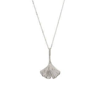 Ginkgo Leaf Pendant - Silver