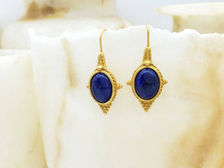 Egyptian Revival Lapis Earrings