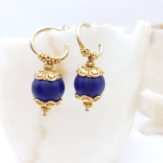 Greco-Roman Blue Glass Earrings