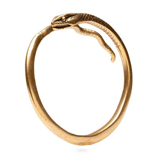 Egyptian Snake Cuff Bracelet - Adjustable: Antique Gold
