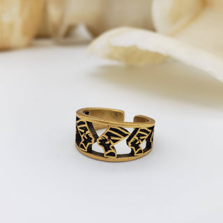 Egyptian Nefertiti Ring - Antique Gold Finish, Adjustable