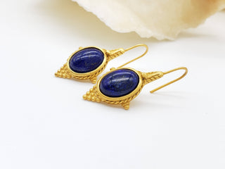 Egyptian Revival Lapis Earrings
