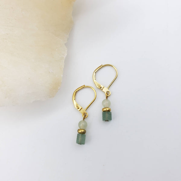 Jade Block Earrings