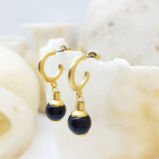 Middle Kingdom Black Onyx Earrings - Egyptian Inspired