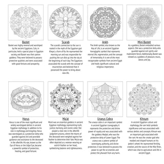 Egyptian Mandala Coloring Book - 16 pages