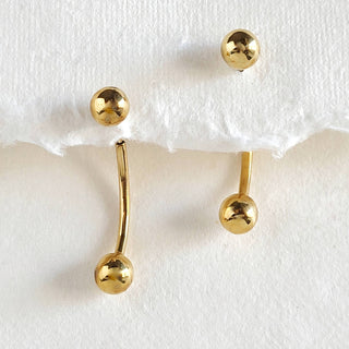Brass Beads Sphere Beads Arc Earrings