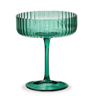 Gramercy Fluted Coupe Glass Spruce Everyday, Christmas: Spruce / Soda lime glass / Hand wash